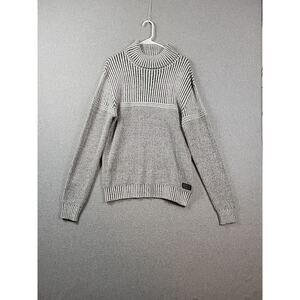 Nick Danger Gray Chunky Ribbed Knit LS Turtleneck Sweater Men's XL Stretch